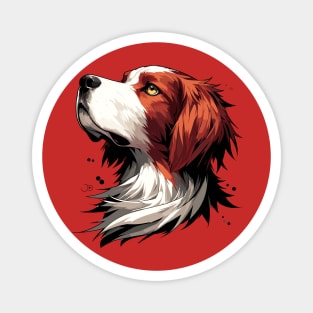 Stunning and Cool Irish Red and White Setter Monochrome and Gold Portrait for Father's Day Magnet